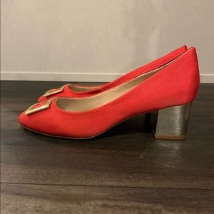 Red and Gold Low Heel